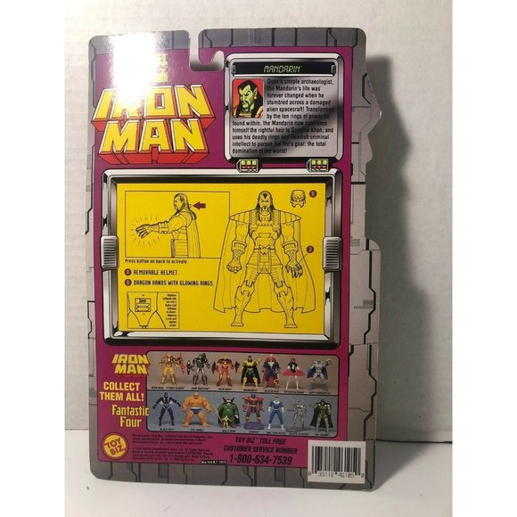 Toy Biz Marvel Iron Man 1994 Mandarin Action Figure - Picture 4 of 4